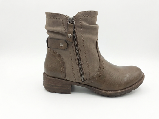 Savoy Ruched Ankle Boot Taupe