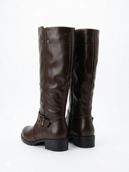 Why Knee High Elastic Boot Brown