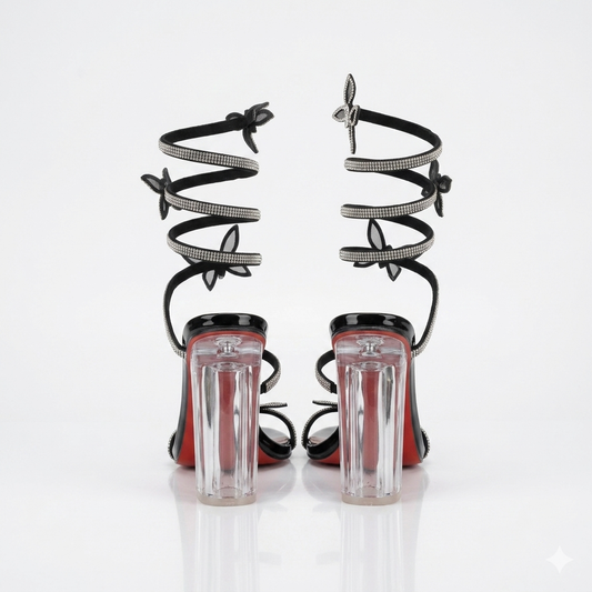 Missi Missi Spiral Butterfly Heel Black