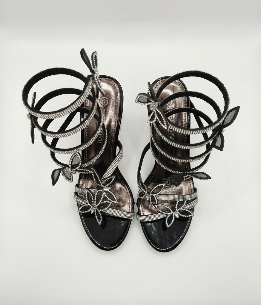 Missi Missi Spiral Butterfly Heel Black