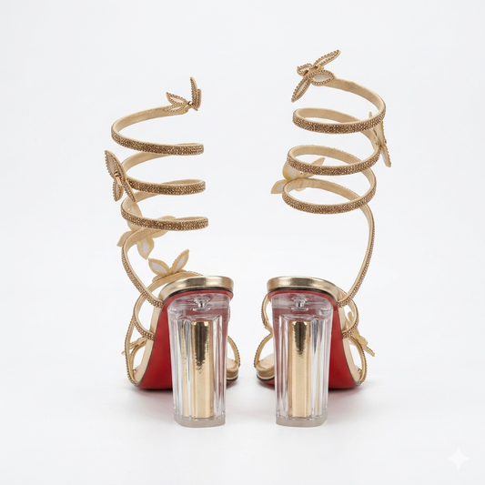 Missi Missi Spiral Butterfly Heel Gold
