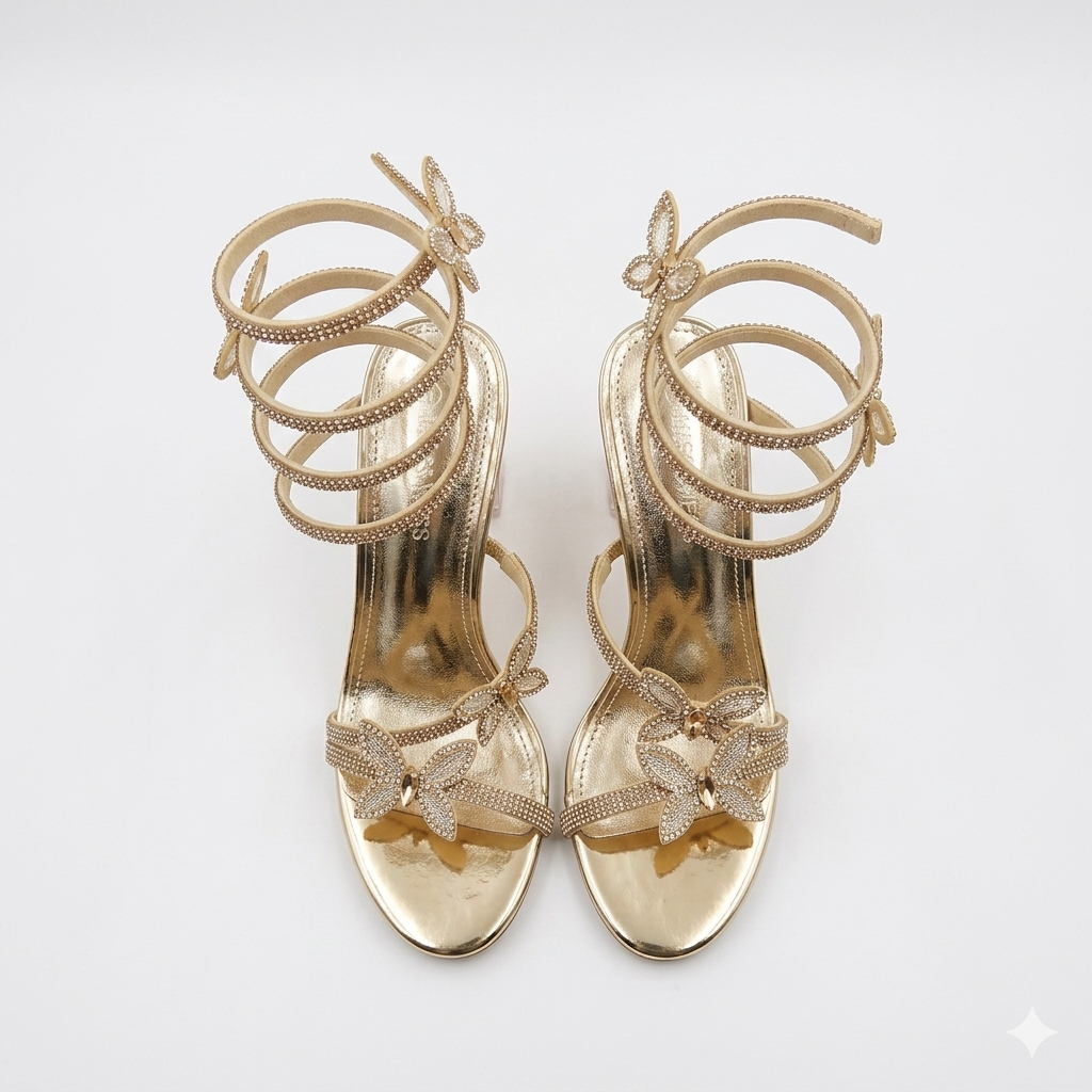 Missi Missi Spiral Butterfly Heel Gold