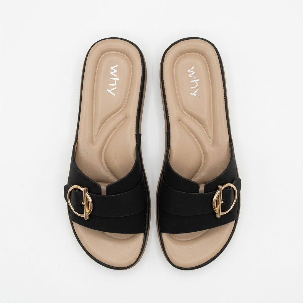 Why Comfort Ring Buckle Slide Black