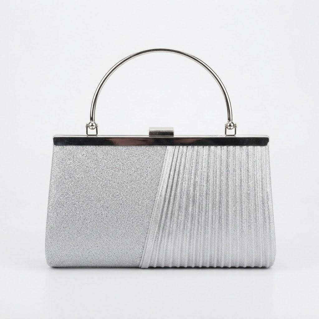 Evening Bag Clutch Handle Silver