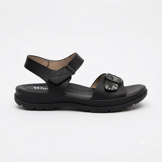 Why Cobra Comfort Buckle Sandal Black