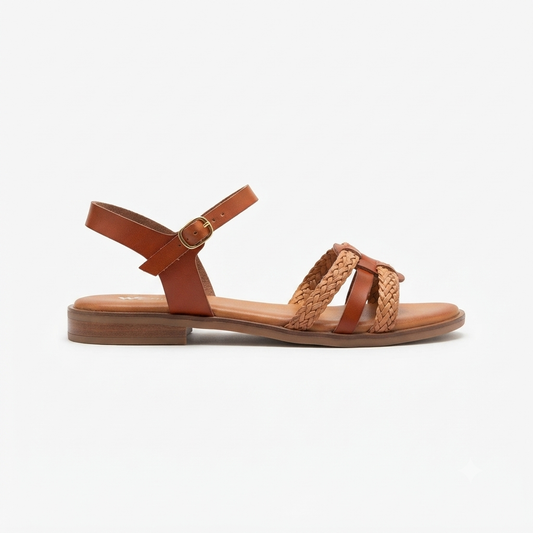 Why Braided Flat Sandal Brown