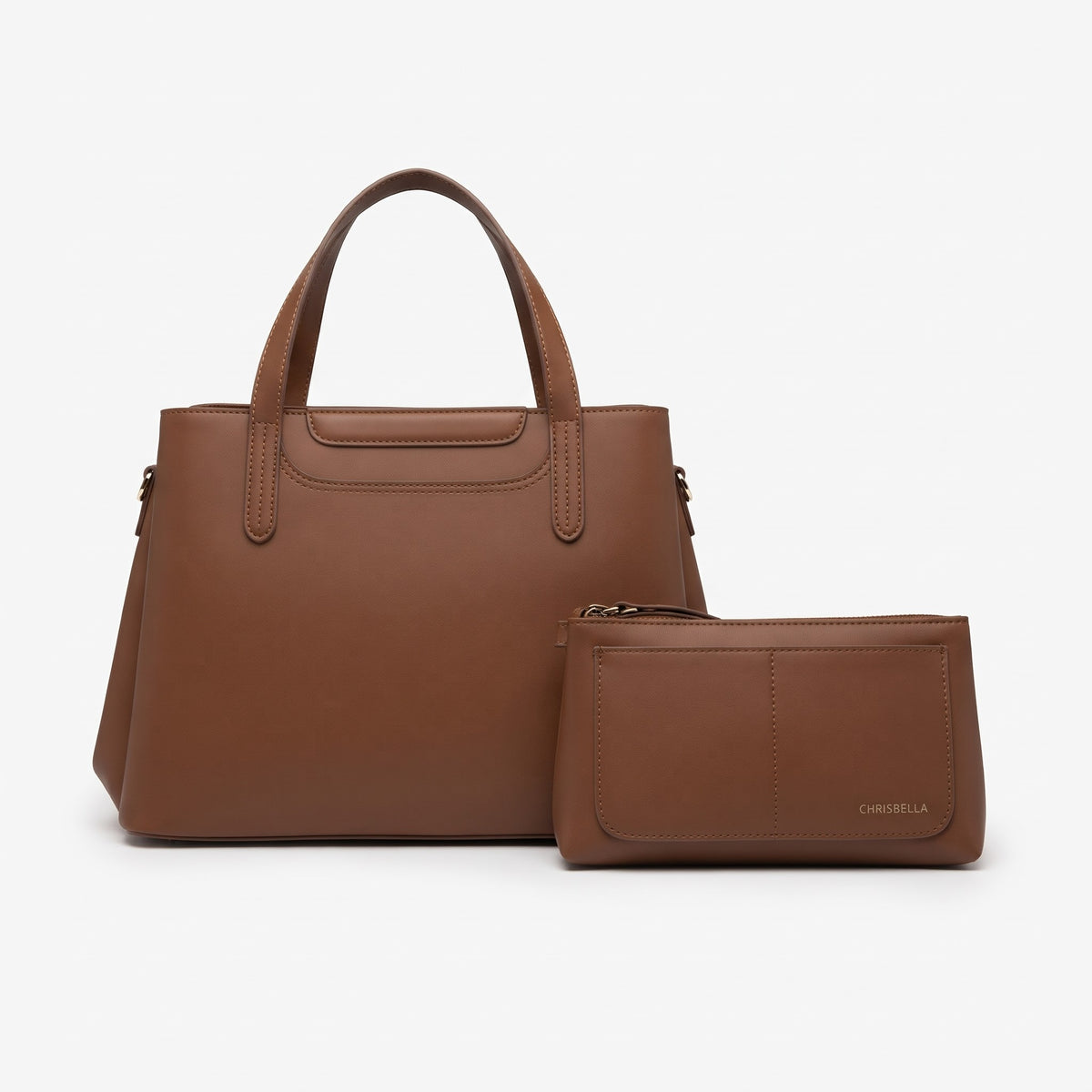 Chrisbella Toffee Plain Handbag