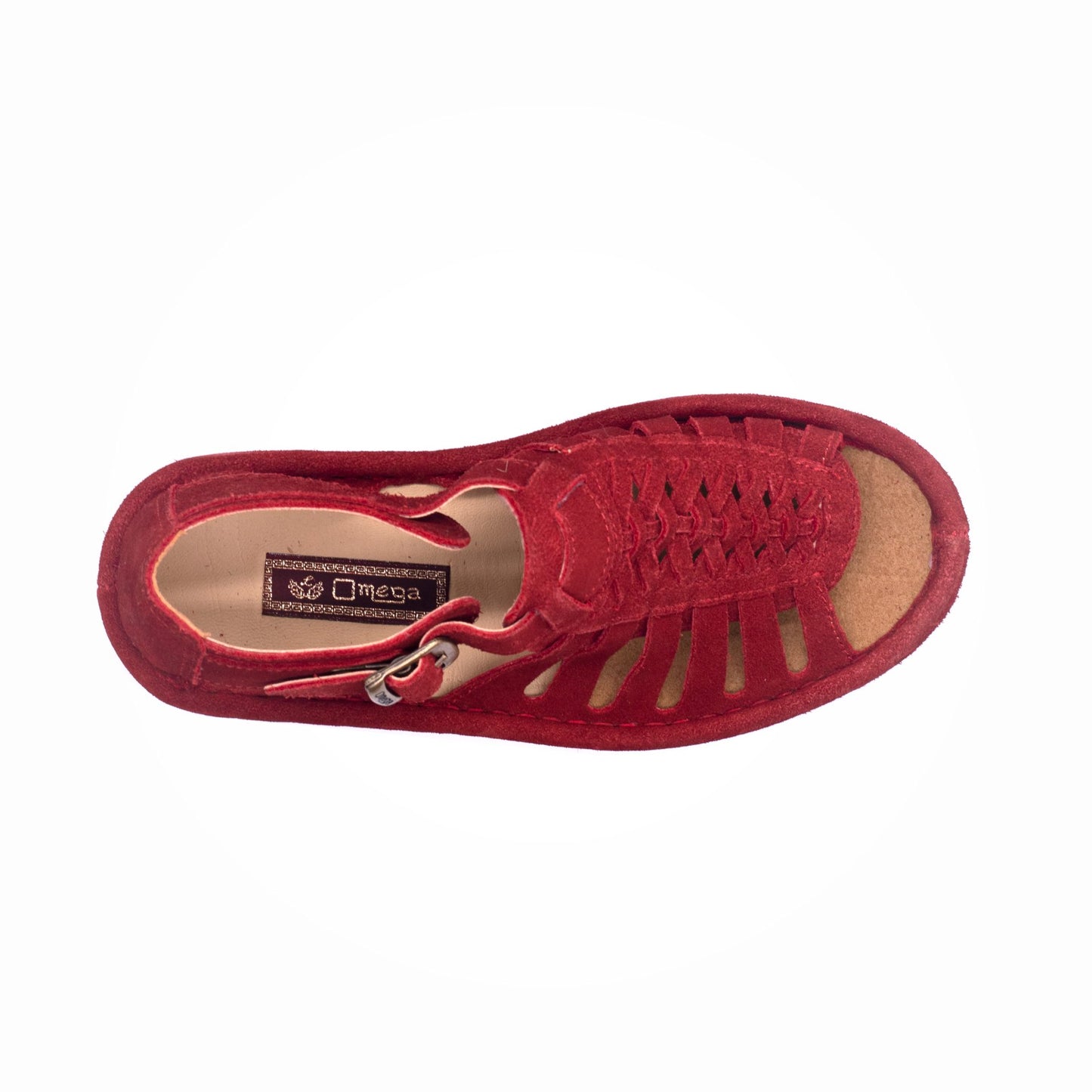 Omega Suede Sandal Red - Image 3