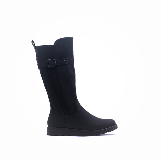 Why Wedge Zip Long Boot Black