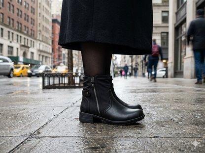 Savoy Ruched Ankle Boot Black