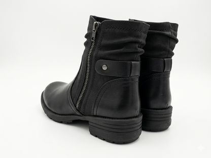 Savoy Ruched Ankle Boot Black
