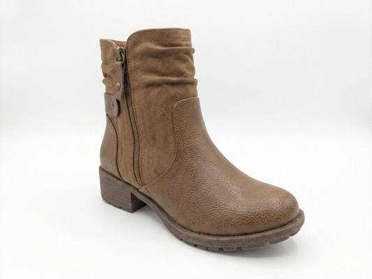Savoy Ruched Ankle Boot Tan