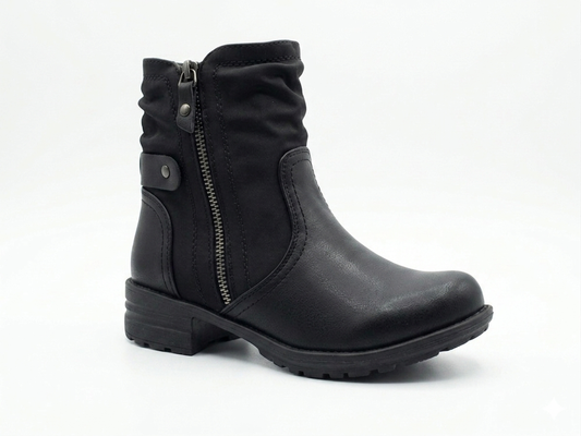 Savoy Ruched Ankle Boot Black