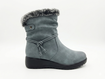 Savoy Tassle Fur Ankle Grey