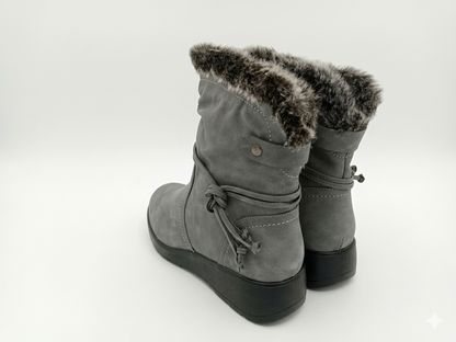 Savoy Tassle Fur Ankle Grey