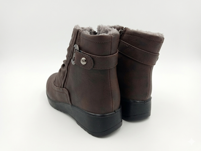 Savoy Ruched Ankle Boot Brown