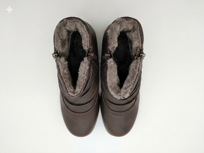Savoy Ruched Ankle Boot Brown