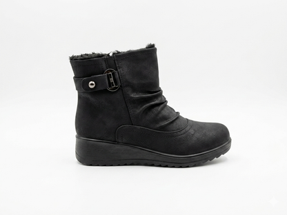 Savoy Ruched Ankle Boot Black