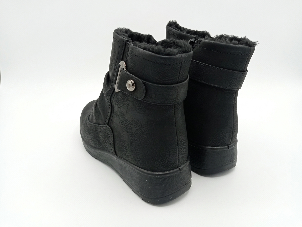 Savoy Ruched Ankle Boot Black