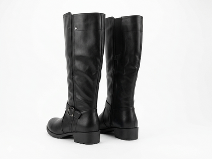 Why Knee High Elastic Boot Black