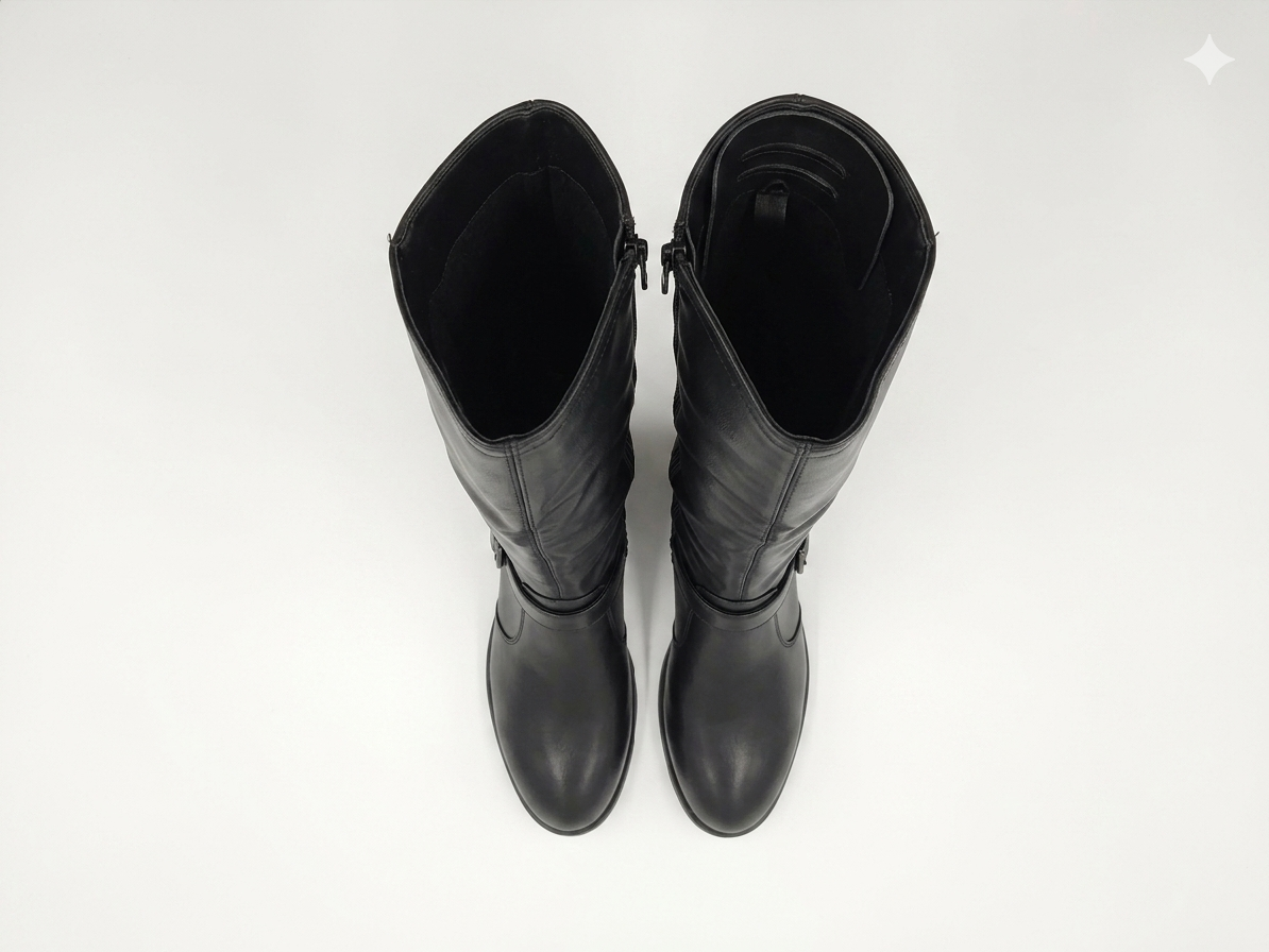 Why Knee High Elastic Boot Black