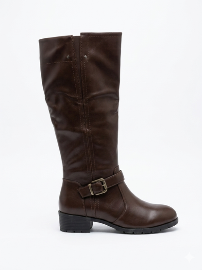 Why Knee High Elastic Boot Brown