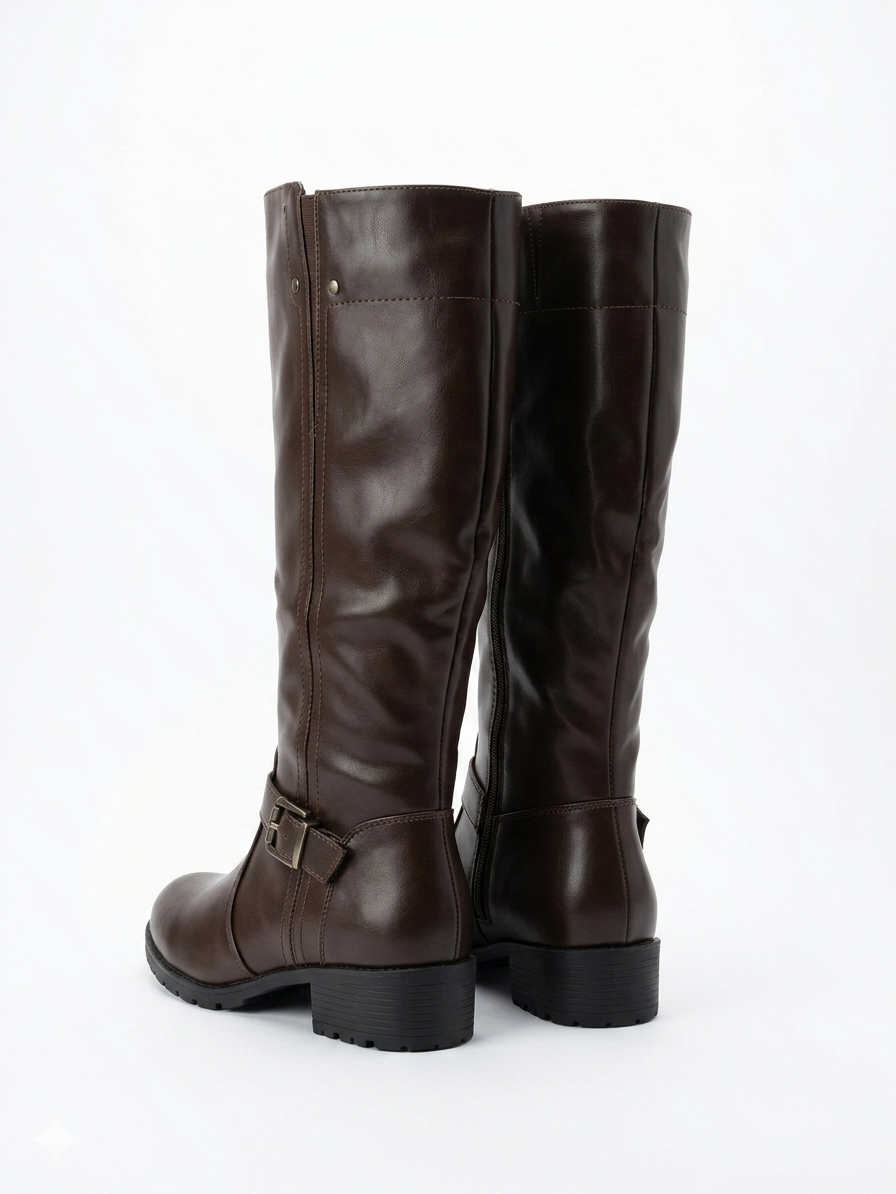 Why Knee High Elastic Boot Brown