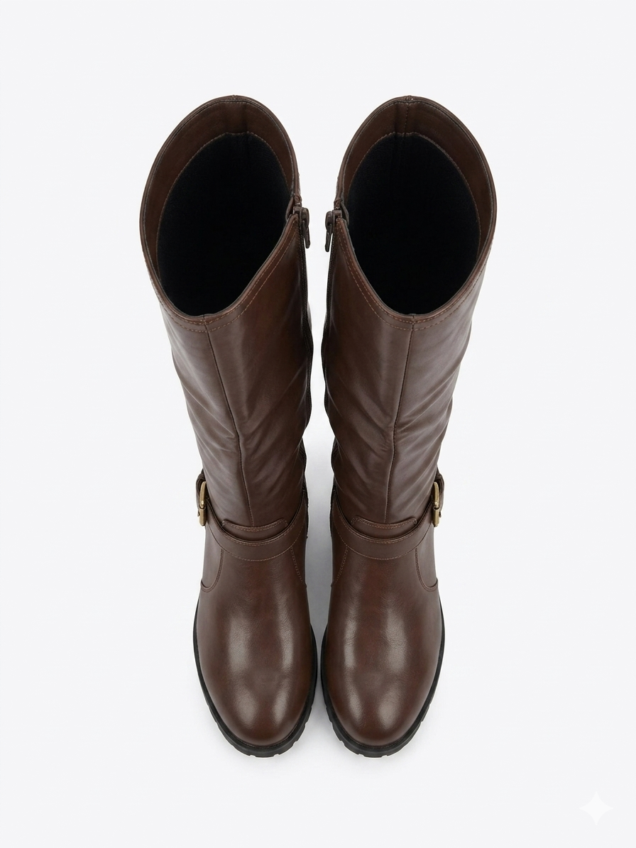 Why Knee High Elastic Boot Brown
