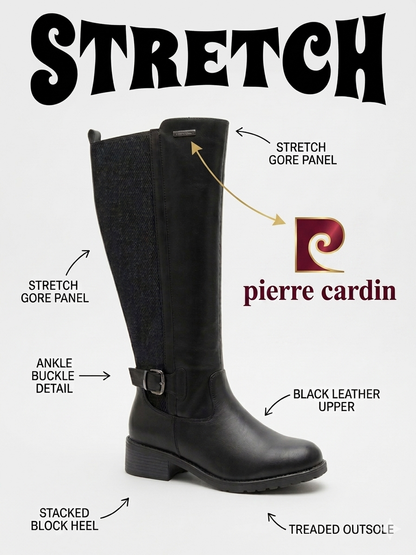 Pierre Cardin August Elastic Long Boot Black