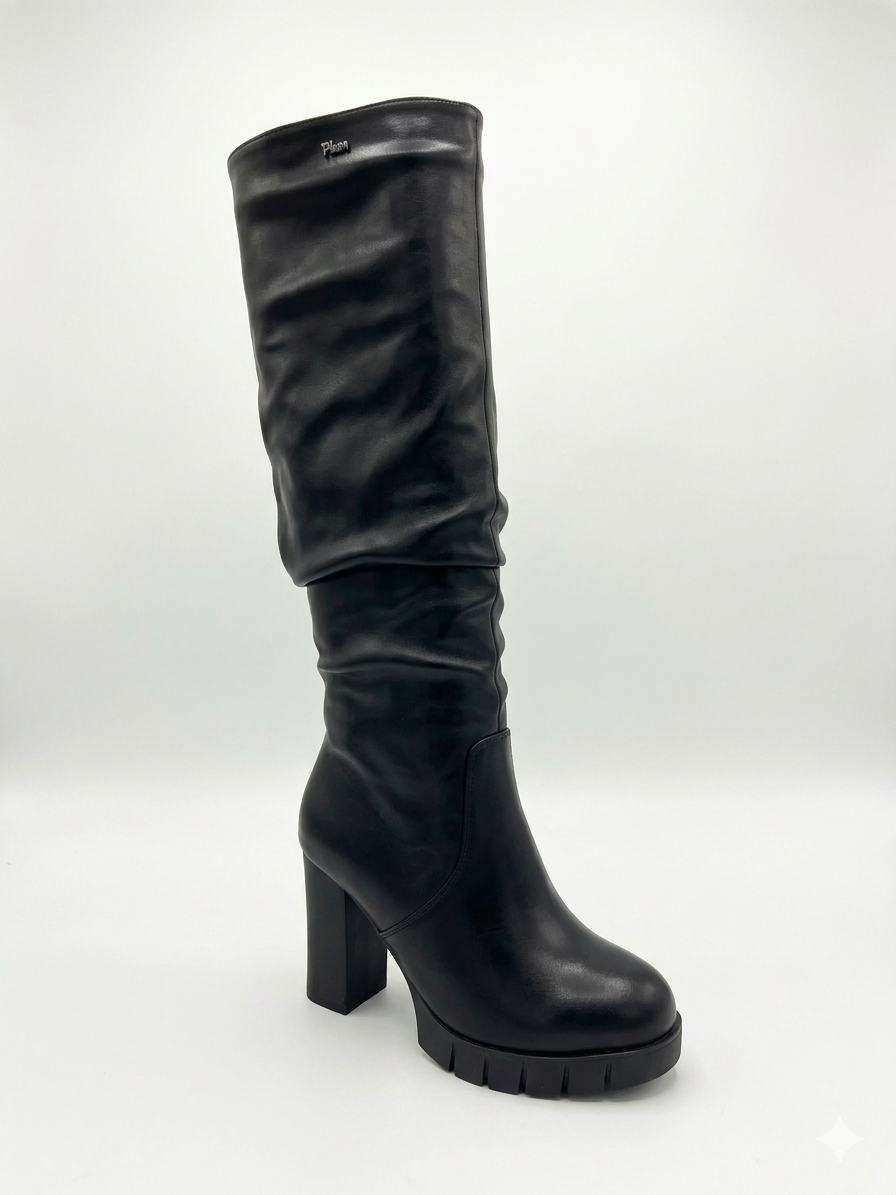 Plum Diana Long Boot Black