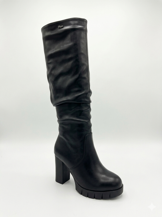 Plum Diana Long Boot Black