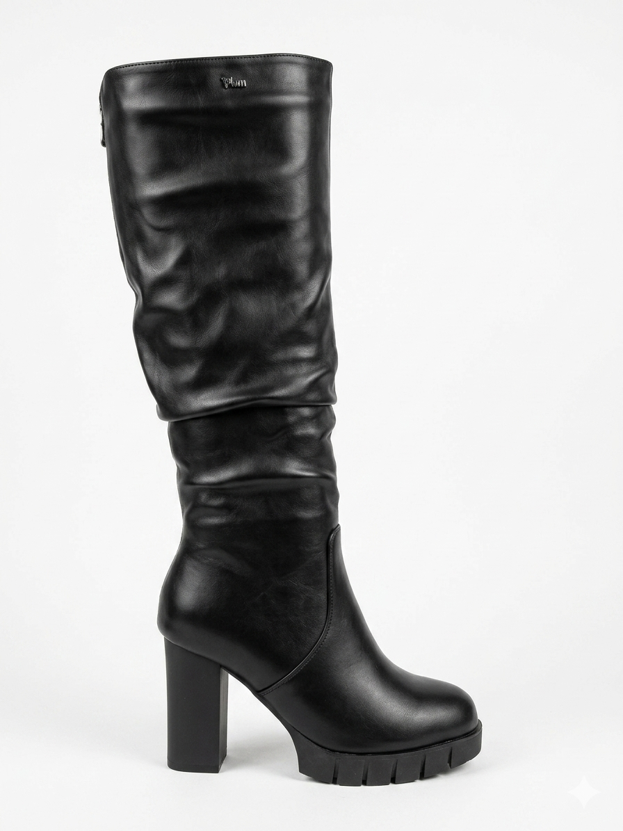 Plum Diana Long Boot Black