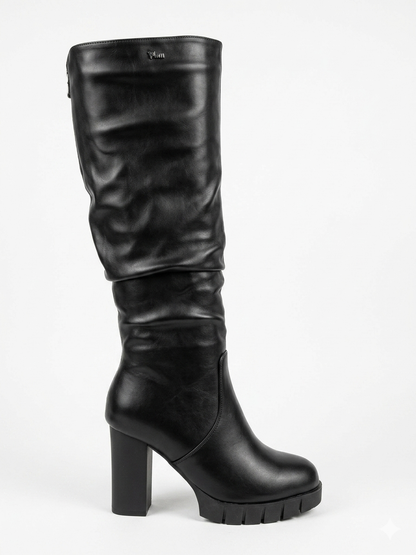 Plum Diana Long Boot Black