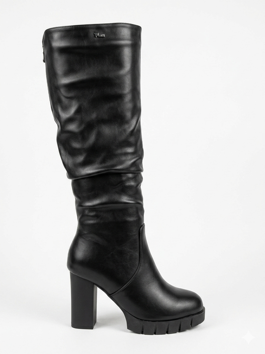 Plum Diana Long Boot Black