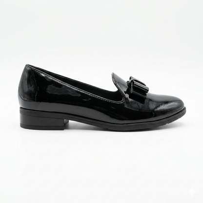 Softinos Bow Boyfriend Patent Black