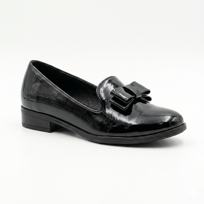 Softinos Bow Boyfriend Patent Black