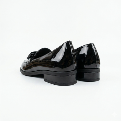 Softinos Bow Boyfriend Patent Black