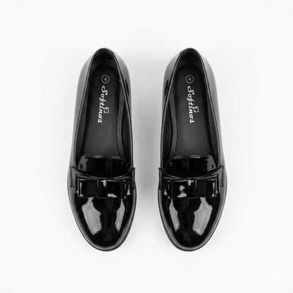 Softinos Bow Boyfriend Patent Black