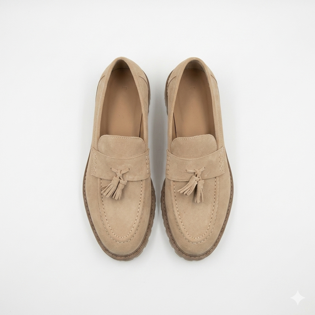 Filo Chunky Tassle Loafer Taupe