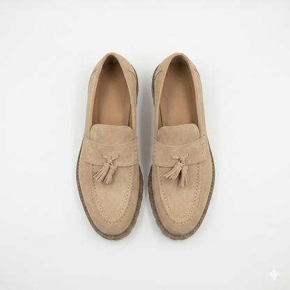 Filo Chunky Tassle Loafer Taupe