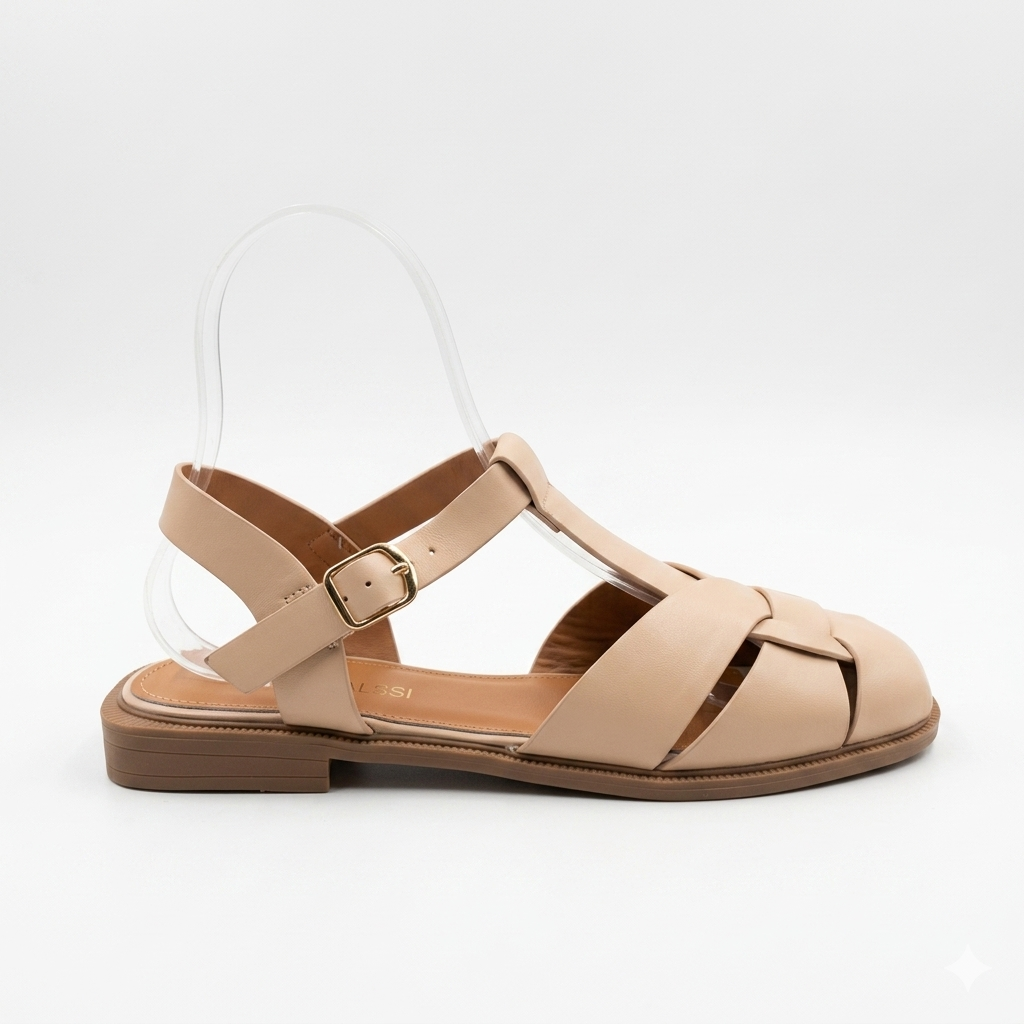Why Flat Cage Sandal Khaki