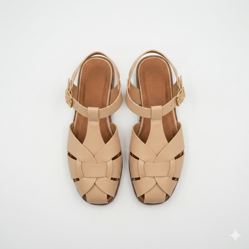 Why Flat Cage Sandal Khaki