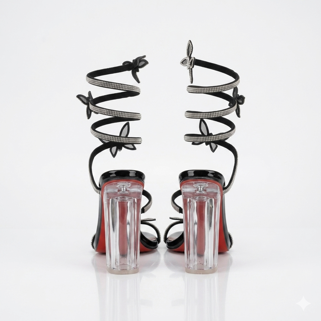 Missi Missi Spiral Butterfly Heel Black