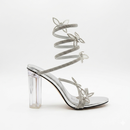 Missi Missi Spiral Butterfly Heel Silver