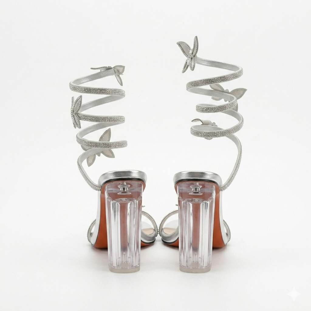 Missi Missi Spiral Butterfly Heel Silver