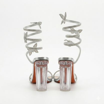 Missi Missi Spiral Butterfly Heel Silver