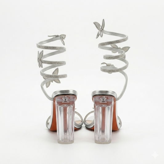 Missi Missi Spiral Butterfly Heel Silver