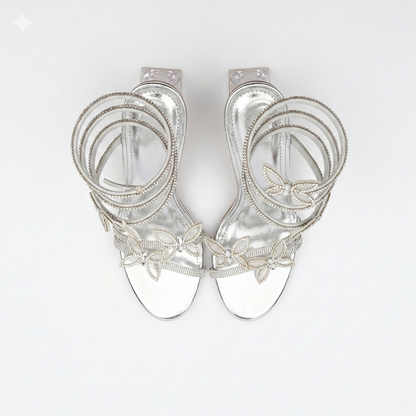 Missi Missi Spiral Butterfly Heel Silver