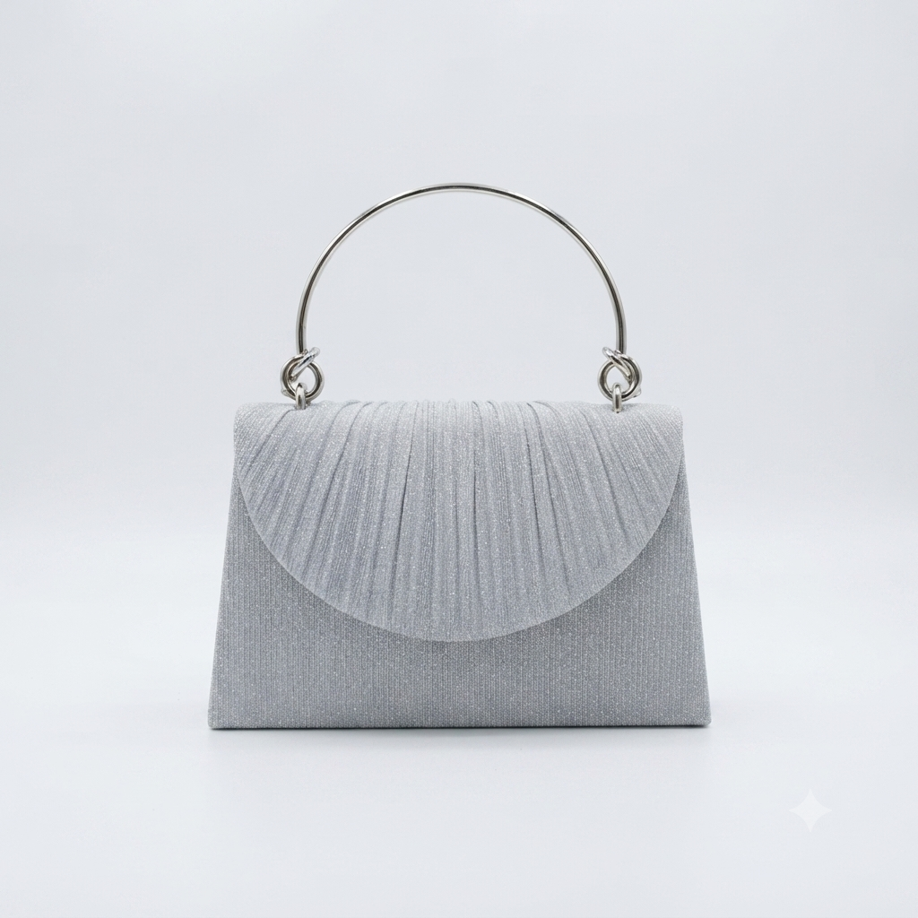 Evening Bag Hand Clutch Silver