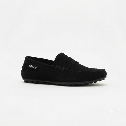 Crouch Mens Suede Driver Black